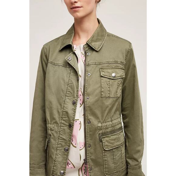 Anthropologie Marrakech Geneva Anorak Green Cargo Utility Jacket Large - Picture 3 of 9